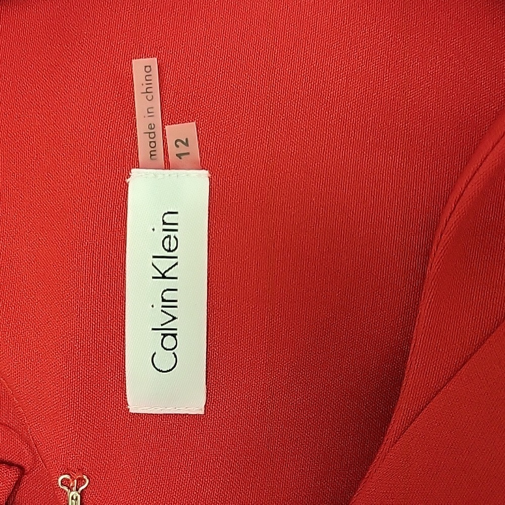 Calvin Klein women's sleeveless red dress fully lined new with tags. sz 12 - Picture 4 of 7